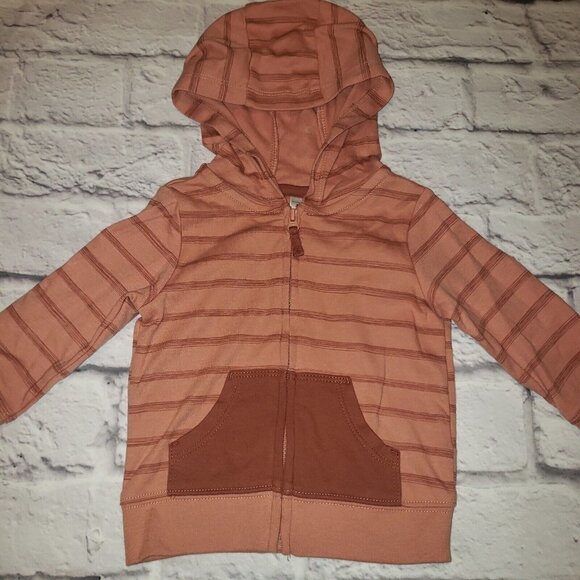 NWT Just One You By Carters Baby Size 6mo Stripe Light Weight Hooded Jacket - Picture 2 of 4